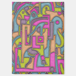 Kleurrijke 60s Mod Geometrisch Abstract Magneet