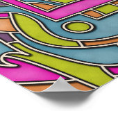 Kleurrijke 60s Mod Geometrisch Abstract Poster (Hoek)