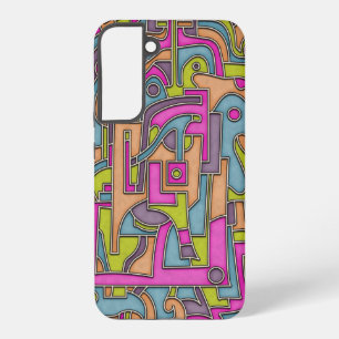 Kleurrijke 60s Mod Geometrische Abstracte Samsung Galaxy Hoesje