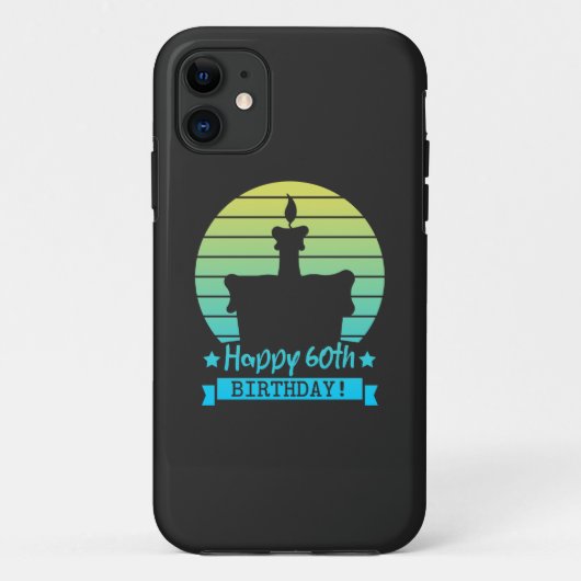 kleurrijke 60ste verjaardag Cake Case-Mate iPhone Case (Achterkant)