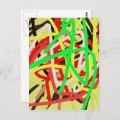 Kleurrijke 676 abstracte kunst briefkaart (Voorkant / Achterkant)