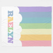 Kleurrijke 6-letterige regenboogaardwolken fleece deken (Voorkant (Horizontaal))