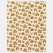 Kleurrijke 70s deken groovy pastel throw cadeau (Voorkant)