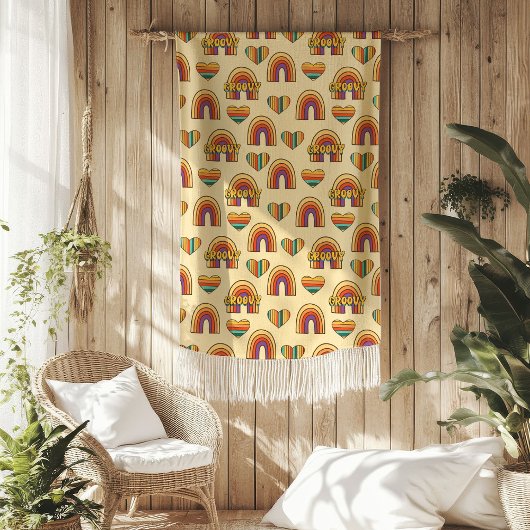Kleurrijke 70s deken groovy pastel throw cadeau