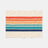 Kleurrijke 70s Retro Stripes Fleece Deken (Voorkant (Horizontaal))