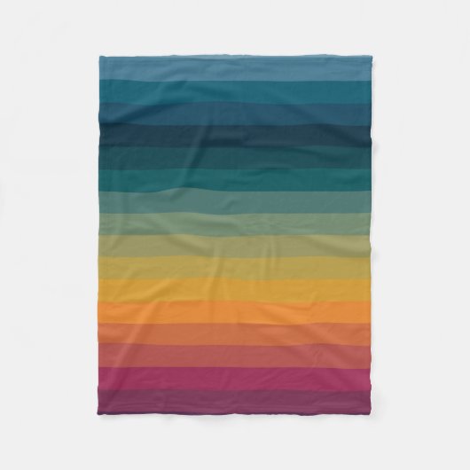 Kleurrijke 70s Retro Stripes Fleece Deken (Voorkant)