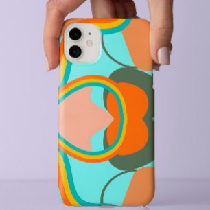 Kleurrijke 70s Retro vintage Abstracte kunst esthe Case-Mate iPhone 14 Pro Max Hoesje