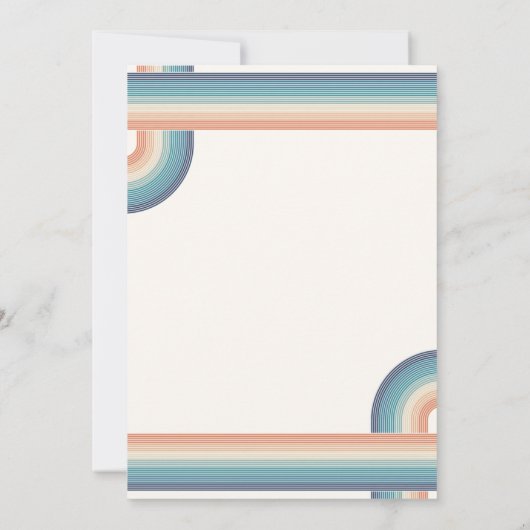  kleurrijke 70's Theme Retro Wedding Kaart (Achterkant)