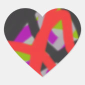 kleurrijke 7564 abstracte kunst hart sticker (Voorkant)