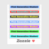 Kleurrijke 7-pack eerste generatie student sticker (Vel)