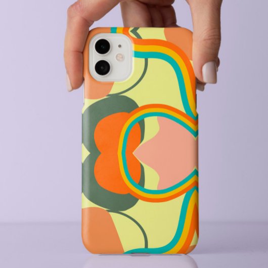 Kleurrijke 80s abstract op geel estheticum Case-Mate iPhone case