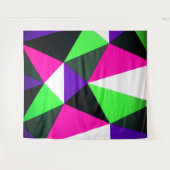 Kleurrijke 80's Kleurblok Neon Groen Roze Paars Wandkleed (Voorkant (horizontaal))