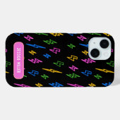 Kleurrijke 80's Neon Lightning Pattern Case-Mate iPhone Case (Achterkant (horizontaal))