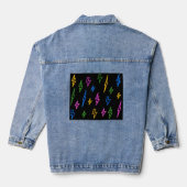 Kleurrijke 80's Neon Lightning Pattern Denim Jacket (Achterkant)
