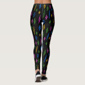 Kleurrijke 80's Neon Lightning Pattern Leggings (Achterkant)