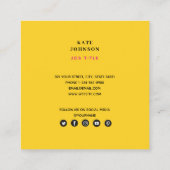 Kleurrijke 80's Retro Geometrische QR-code Vierkante Visitekaartje (Achterkant)