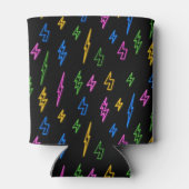 Kleurrijke 80's Retro Neon bliksempatroon Blikjeskoeler (Achterkant)