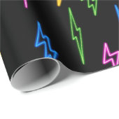 Kleurrijke 80's Retro Neon bliksempatroon Cadeaupapier (Rol Hoek)