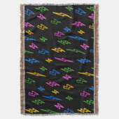 Kleurrijke 80's Retro Neon bliksempatroon Deken (Voorkant Verticaal)