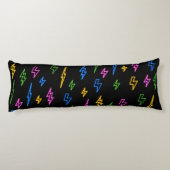 Kleurrijke 80's Retro Neon bliksempatroon Lichaamskussen (Achterkant)