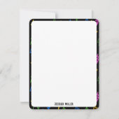 Kleurrijke 80's Retro Neon bliksempatroon Notitiekaartje (Voorkant)