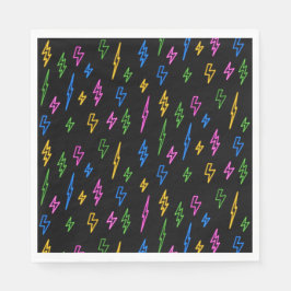 Kleurrijke 80's Retro Neon bliksempatroon Servet