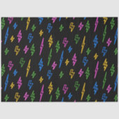 Kleurrijke 80's Retro Neon bliksempatroon Tissuepapier (Voorkant)