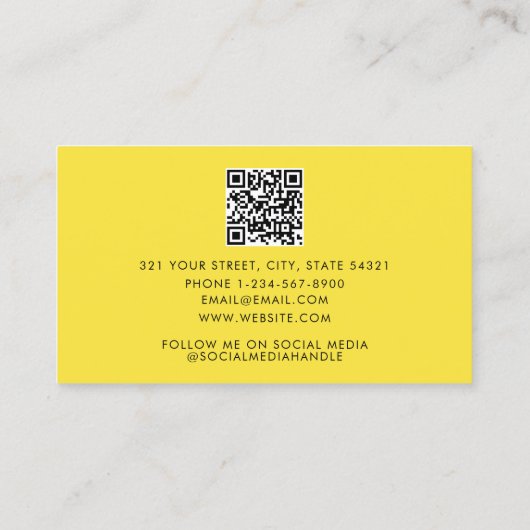 Kleurrijke 80's Retro Neon Lightning QR Code Visitekaartje (Achterkant)