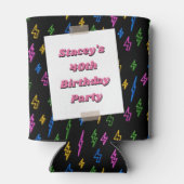 Kleurrijke 80's Retro Neon Verjaardag  Foto Blikjeskoeler (Achterkant)