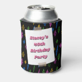 Kleurrijke 80's Retro Neon Verjaardag  Foto Blikjeskoeler (Blikje Achterkant)