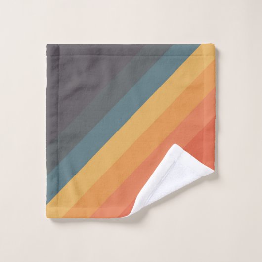Kleurrijke 80s Retro Stripes Bad Handdoek (Wasdoekje)