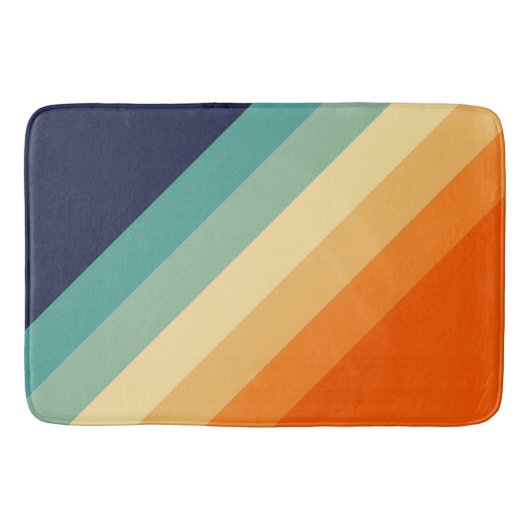 Kleurrijke 80s Retro Stripes Badmat (Voorkant)