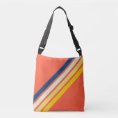 Kleurrijke 80s Retro Stripes Crossbody Tas (Voorkant)