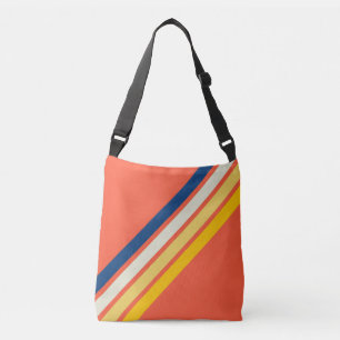 Kleurrijke 80s Retro Stripes Crossbody Tas