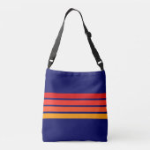 Kleurrijke 80s Retro Stripes Crossbody Tas (Achterkant)