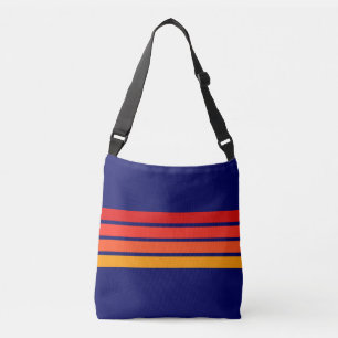 Kleurrijke 80s Retro Stripes Crossbody Tas