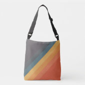 Kleurrijke 80s Retro Stripes Crossbody Tas (Voorkant)