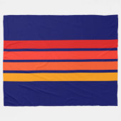 Kleurrijke 80s Retro Stripes Fleece Deken (Voorkant (Horizontaal))