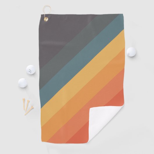 Kleurrijke 80s Retro Stripes Golfhanddoek (Insitu)