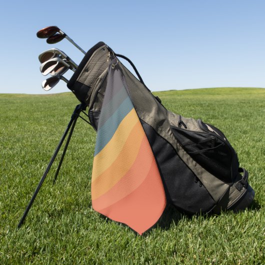 Kleurrijke 80s Retro Stripes Golfhanddoek (Groen)