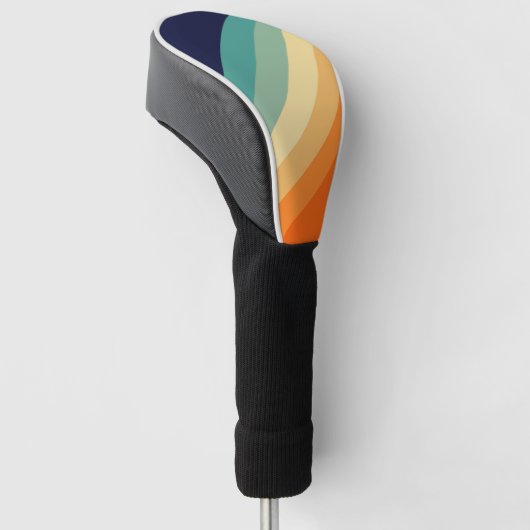 Kleurrijke 80s Retro Stripes Golfheadcover (Schuin)