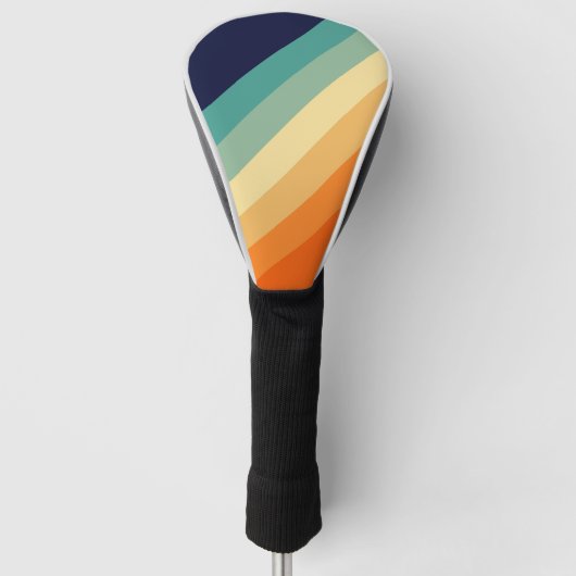 Kleurrijke 80s Retro Stripes Golfheadcover (Voorkant)