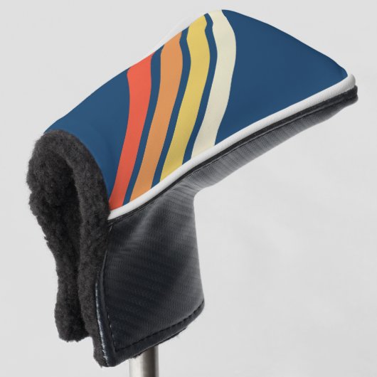 Kleurrijke 80s Retro Stripes Golfheadcover (3/4 voorkant)