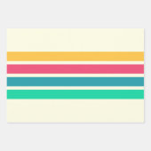 Kleurrijke 80s Retro Stripes Inpakpapier Vel (Voorkant 3)