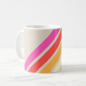 Kleurrijke 80s Retro Stripes Koffiemok (Voorkant links)