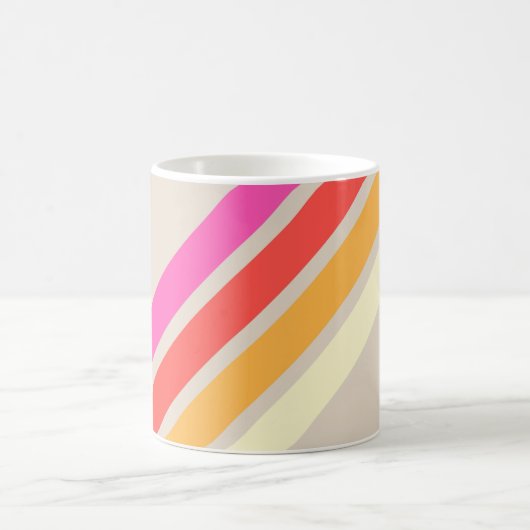 Kleurrijke 80s Retro Stripes Koffiemok (Center)