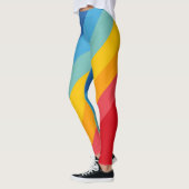 Kleurrijke 80s Retro Stripes Leggings (Links)