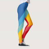 Kleurrijke 80s Retro Stripes Leggings (Rechts)