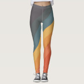 Kleurrijke 80s Retro Stripes Leggings (Voorkant)