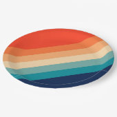 Kleurrijke 80s Retro Stripes Papieren Bordje (Gekanteld)